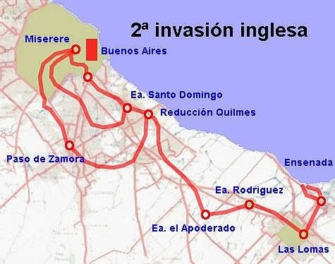 Trayecto de la segunda invasion